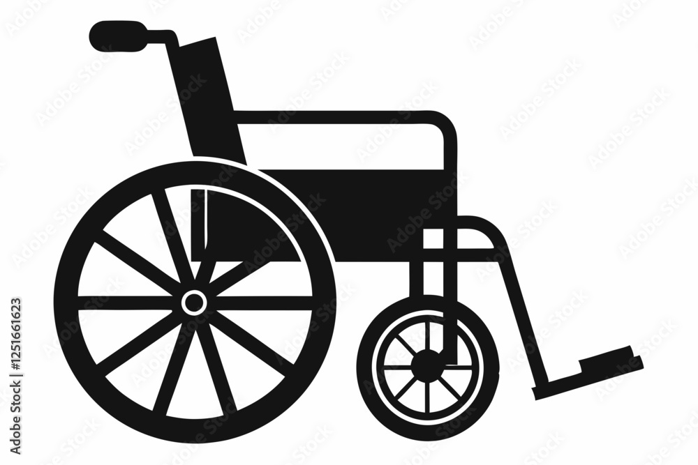 Fototapeta premium wheelchair line art silhouette vector illustration