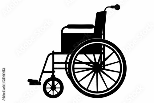 wheelchair line art silhouette vector illustration