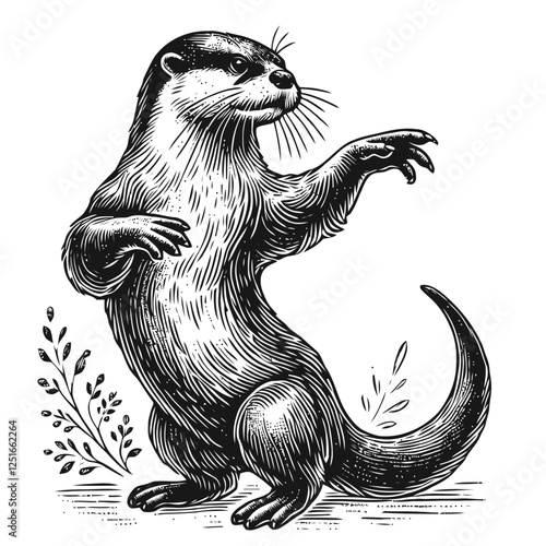 Illustration of Playful Otter
