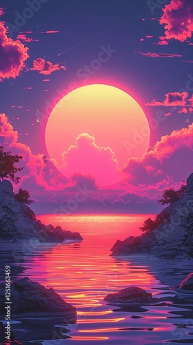 70s anime style neutral mellow retro background