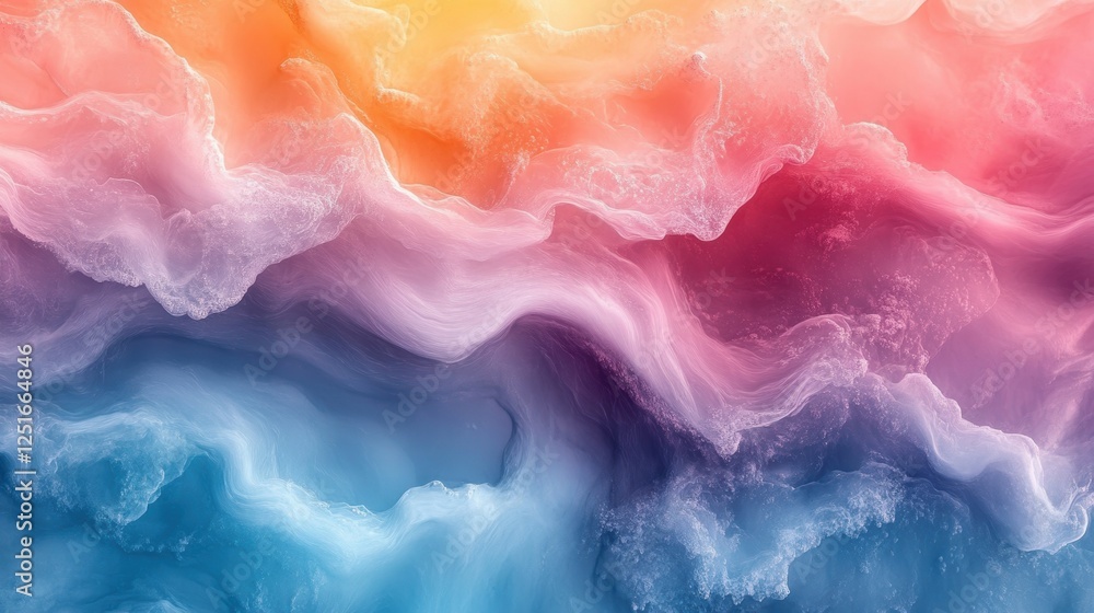 Abstract colorful waves blending in a smooth, fluid design. Abstract colorful waves blending in a smooth, fluid design.