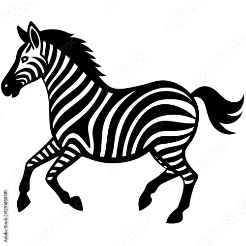 Zebra running  silhouette vector illustration 