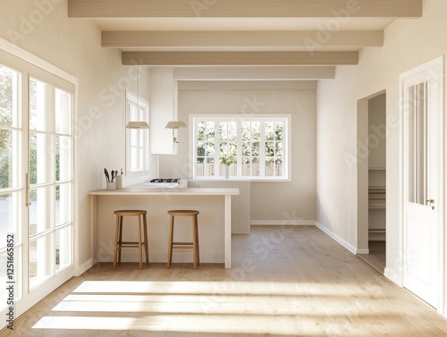 Wallpaper Mural Modern kitchen interior with minimalistic design and natural light. Torontodigital.ca
