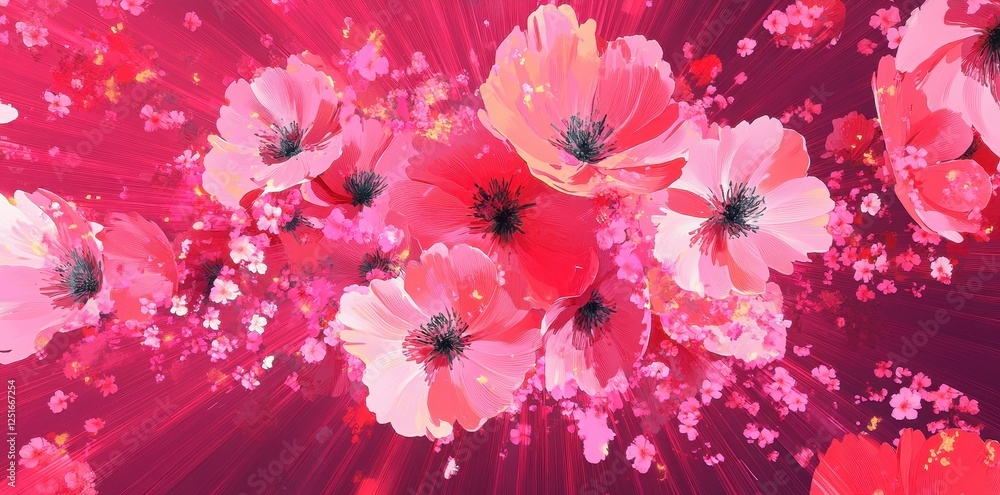 Beautiful pink and red flowers with a blurred background Beautiful pink and red flowers with a blurred background