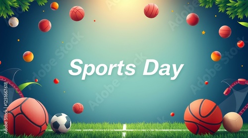 A sports background vector for sports day, dynamic graphic design suitable for gift certificate