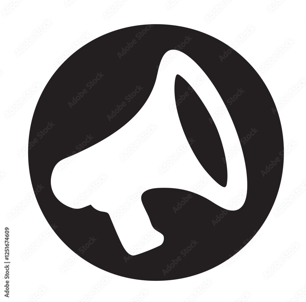 Black announcement vector icon. Black announcement vector icon.