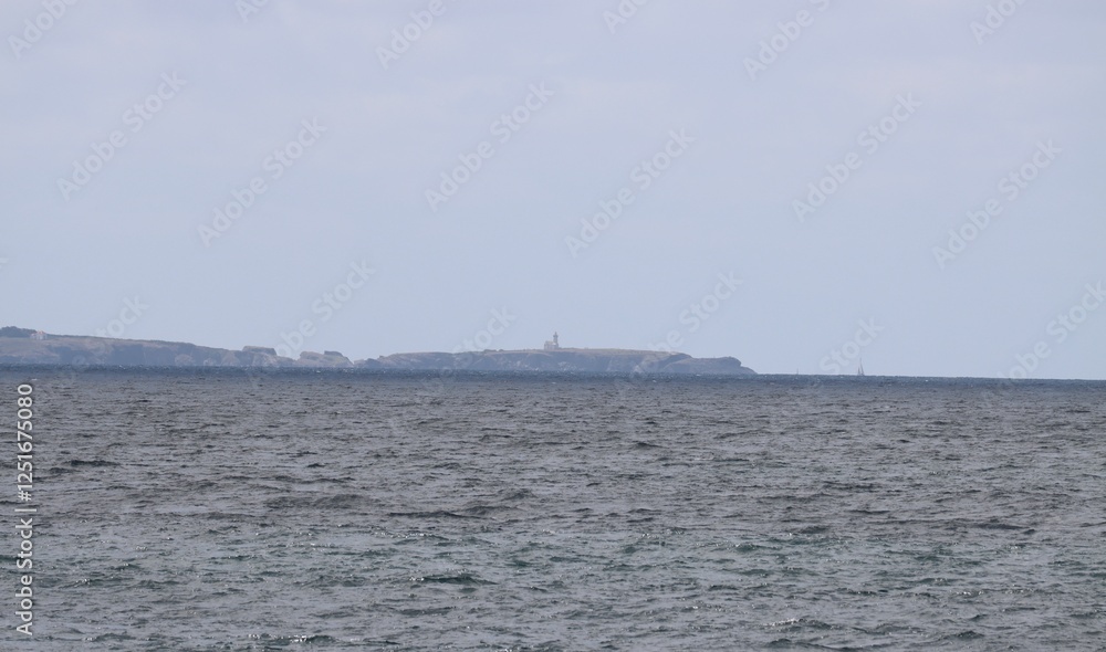 View from Quiberon on Poulains lighthouse in Belle Ile en Mer
