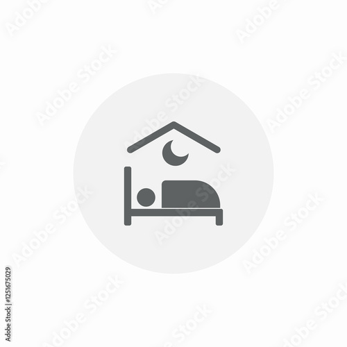 hotel accommodation icon sign vector