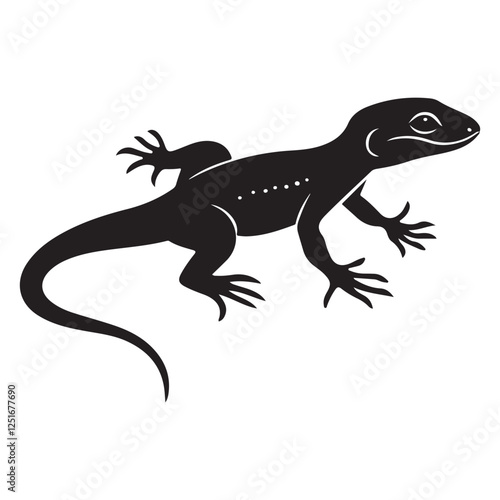 Minimalist Lizard Clipart – Perfect for Logos & Prints