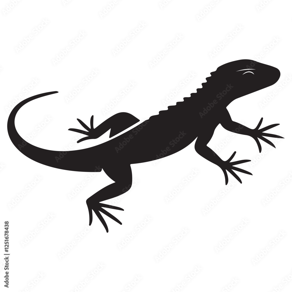Naklejka premium Black Gecko Symbol – Nature & Wildlife Vector Art