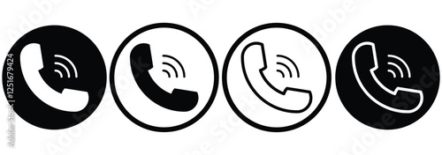 Incoming, outgoing, decline and missed call phone icon vector design. Phone icon collection. call, contact. flat call. call receive and decline icon. Answer and decline phone buttons. Design eps 10