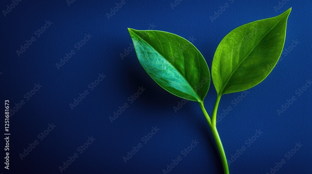 Fototapeta premium Fresh leaves on dark background