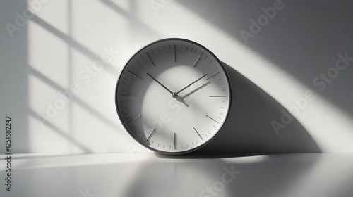 Wallpaper Mural minimalist wall clock modern Scandinavian design clean lines soft lighting white background simplicity tranquility Torontodigital.ca