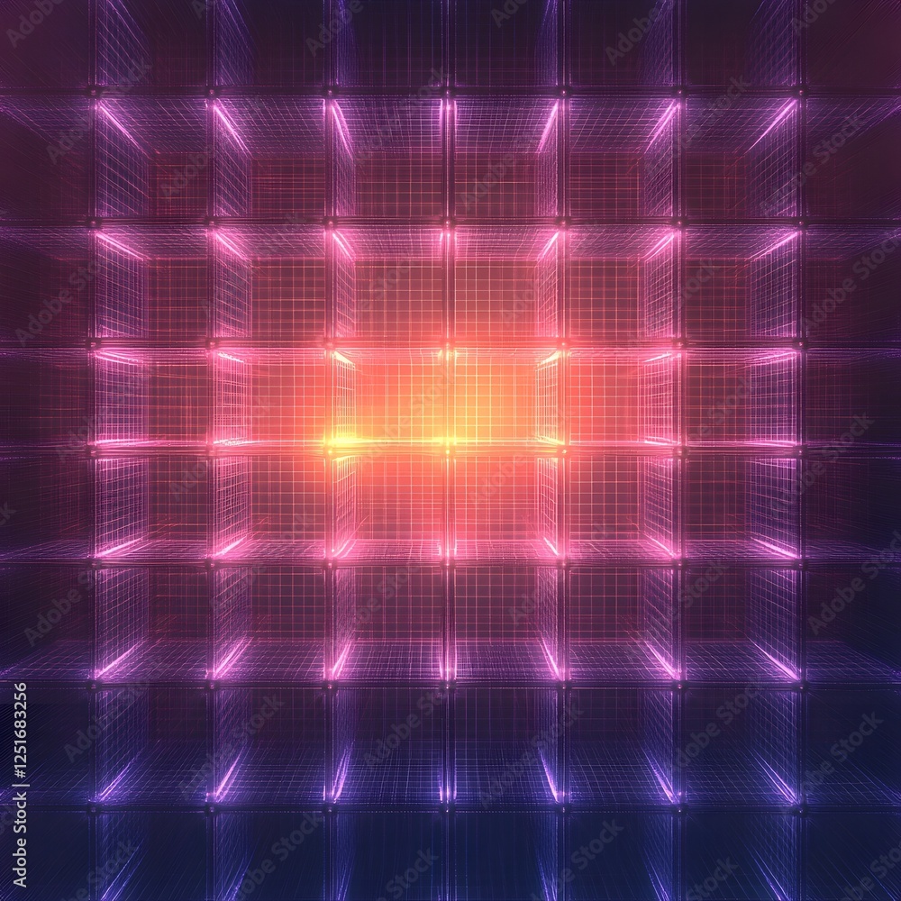 Vibrant Geometric Light Grid Backdrop with Dynamic Rays and Beams of Radiant Illumination Vibrant Geometric Light Grid Backdrop with Dynamic Rays and Beams of Radiant Illumination