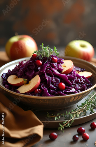 Braised Red Cabbage With Apples and Cranberries