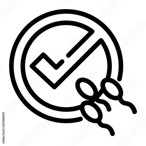 fertilization of egg cells cut line icon
