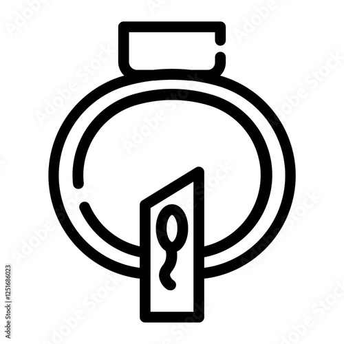 fertilization with technology cut line icon