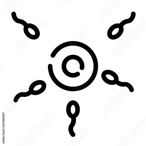 fertilization process cut line icon