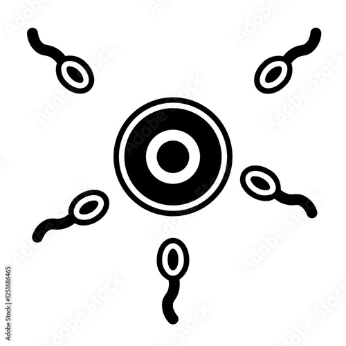fertilization process glyph icon