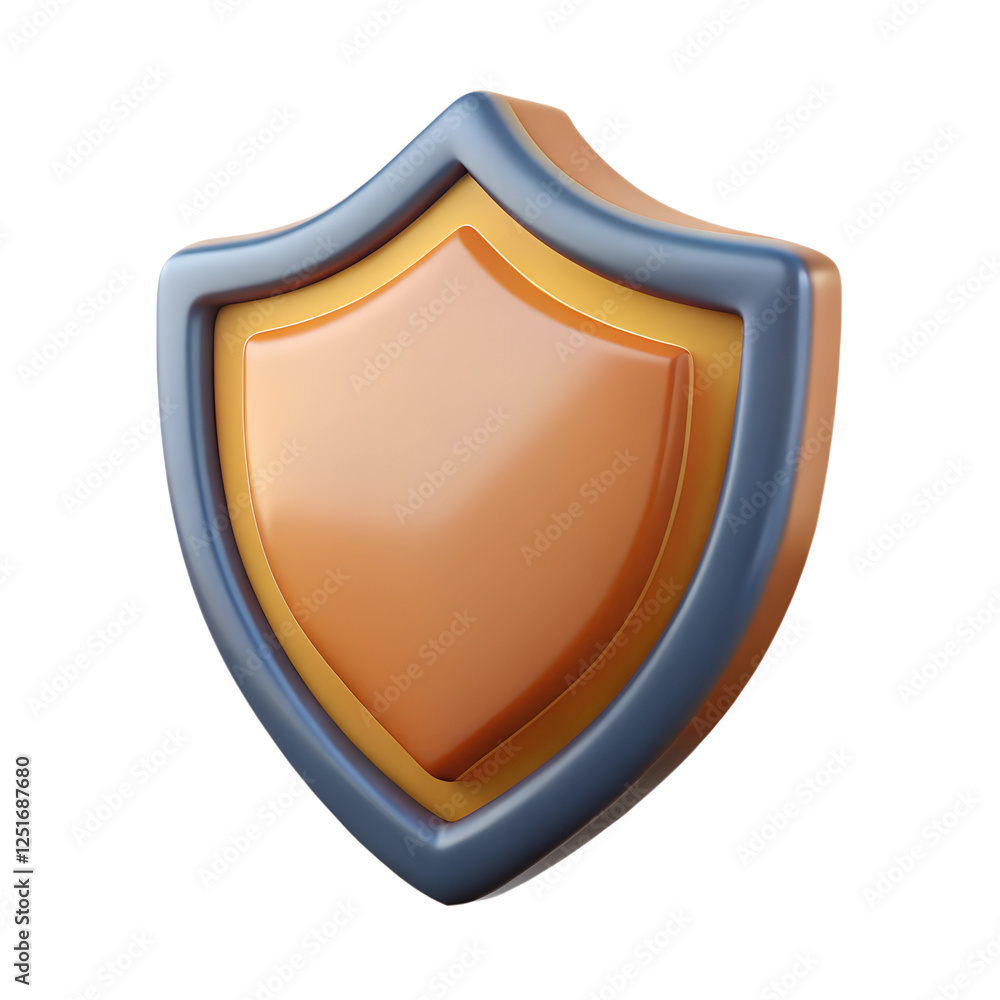 3D icon style, A classic shield, representing protection or security 3D icon style, A classic shield, representing protection or security