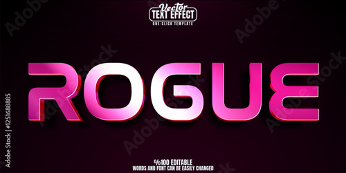 Rogue editable text effect, customizable gaming and game 3d font style