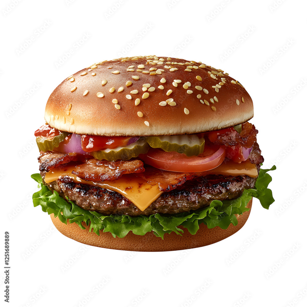 Birchwood Grilled Burger with Lettuce Isolated on Transparent Background Birchwood Grilled Burger with Lettuce Isolated on Transparent Background