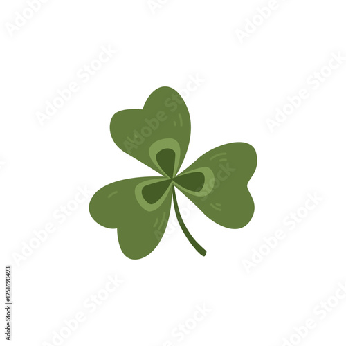 Hand drawn cute clover illustration. Botanical clipart