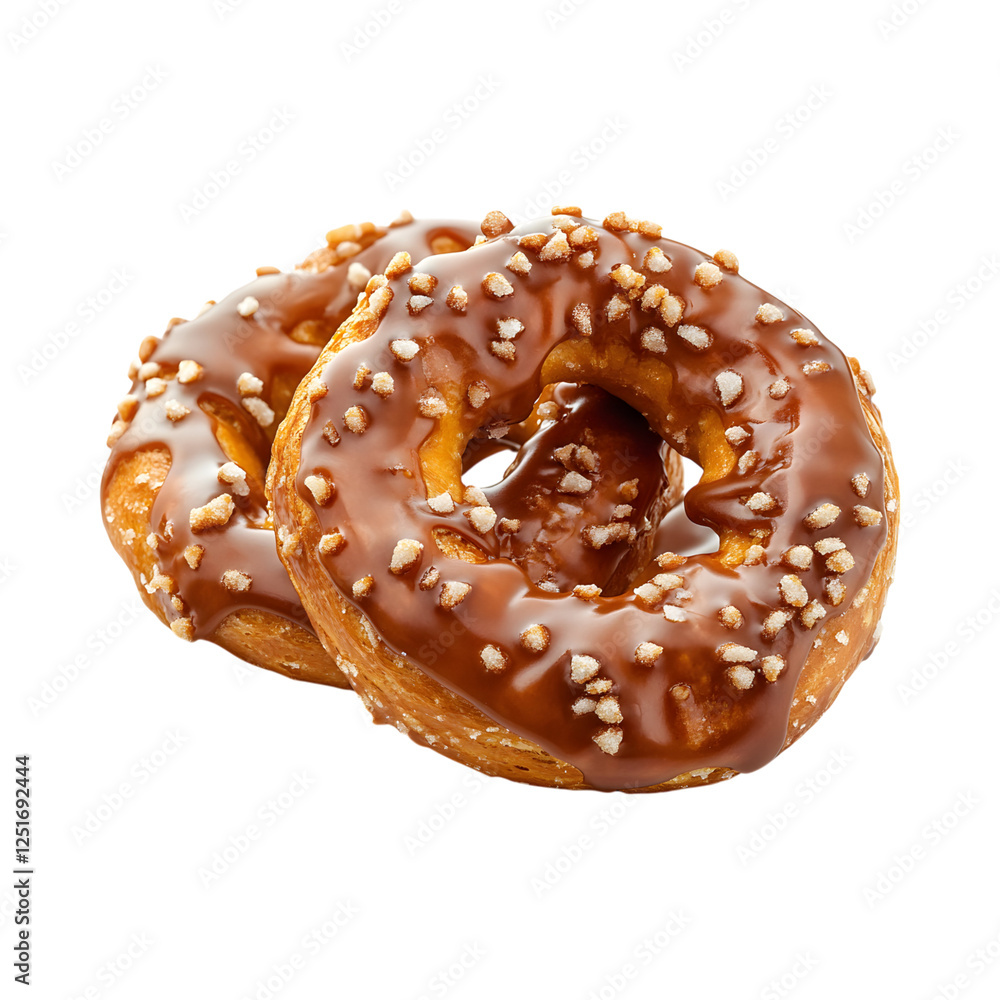 Caramel Pretzels with Nuts Glazed Dough Isolated on Transparent Background Caramel Pretzels with Nuts Glazed Dough Isolated on Transparent Background