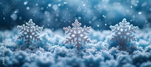 A captivating performance of glittering snowflakes in a magical winter wonderland