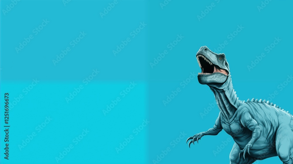 Dinosaur clipart on a light blue background,generative ai illustration