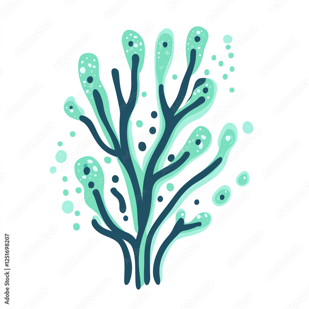 A vibrant illustration of seaweed, showcasing intricate details and soothing colors. Ideal for marine-themed projects or to represent underwater ecosystems. A vibrant illustration of seaweed, showcasing intricate details and soothing colors. Ideal for marine-themed projects or to represent underwater ecosystems.