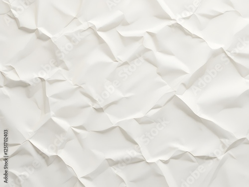 Wallpaper Mural White crumpled paper texture with intricate folds and shadows, ideal for minimalist design backgrounds. Torontodigital.ca
