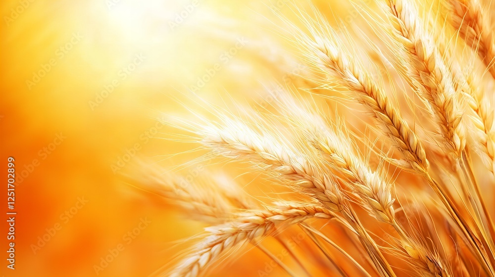 Golden wheat stalks bathed in sunlight. A vibrant harvest scene. Golden wheat stalks bathed in sunlight. A vibrant harvest scene.