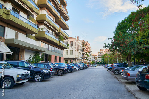 street in the city in Patras photo