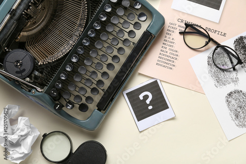 Retro typewriter, criminal ...
