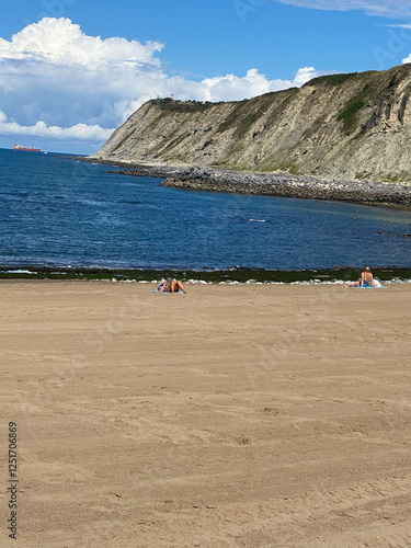 Beach Ereaga Hondartza in the Basque Country, Spain photo