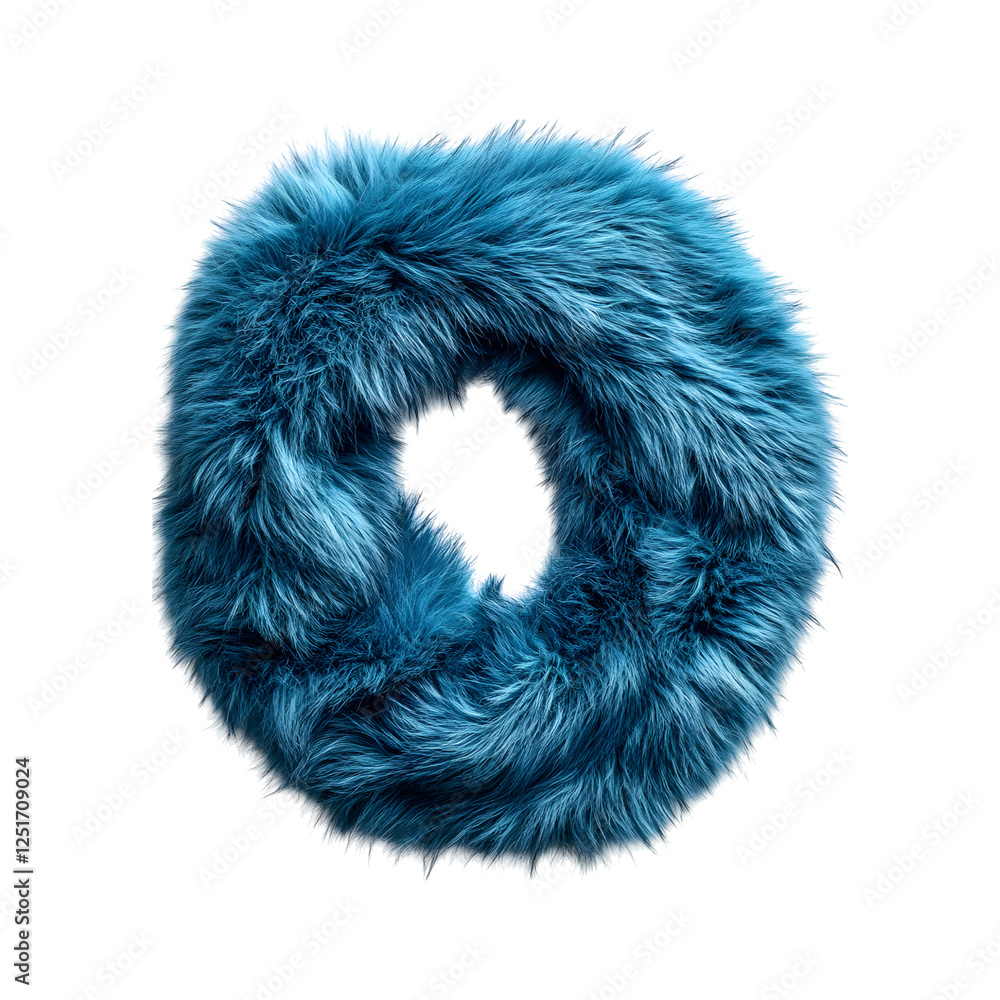Teal Faux Fur Scarf Isolated on Transparent Background Teal Faux Fur Scarf Isolated on Transparent Background