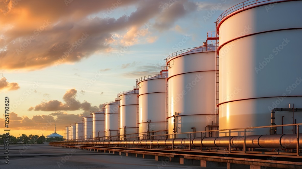 Obraz premium Oil processing and fuel storage facility