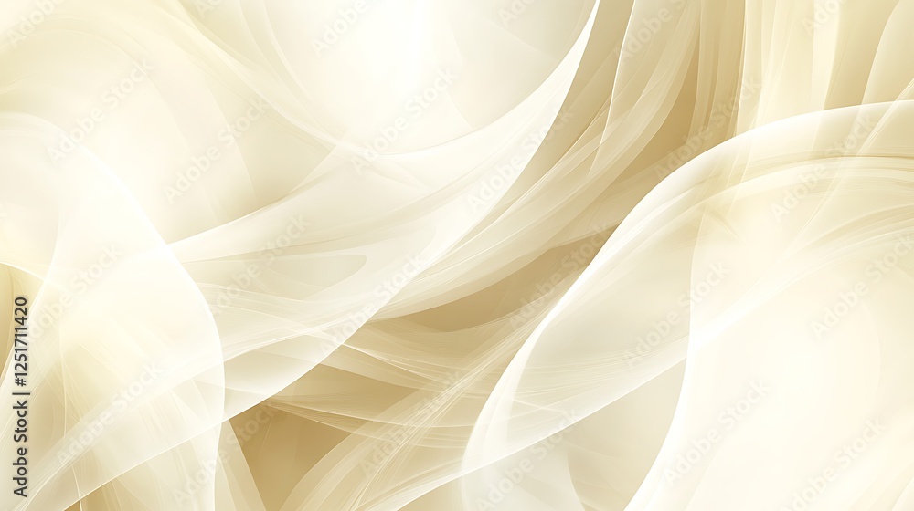 Obraz premium Abstract beige and white flowing fabric texture.
