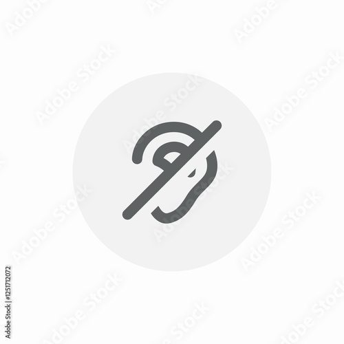 ear hearing disability icon sign vector