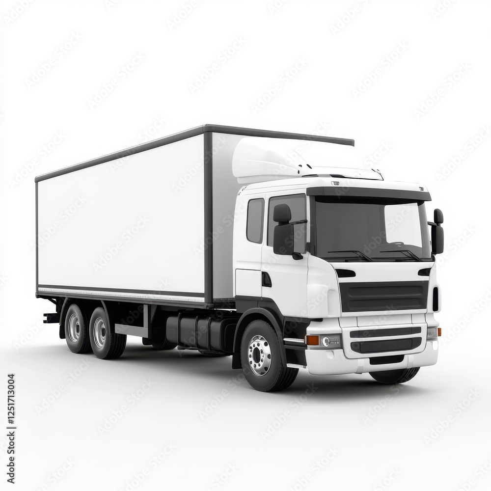 White Delivery Truck with Blank Cargo Space on Isolated Background for Transportation and Logistics Concepts White Delivery Truck with Blank Cargo Space on Isolated Background for Transportation and Logistics Concepts