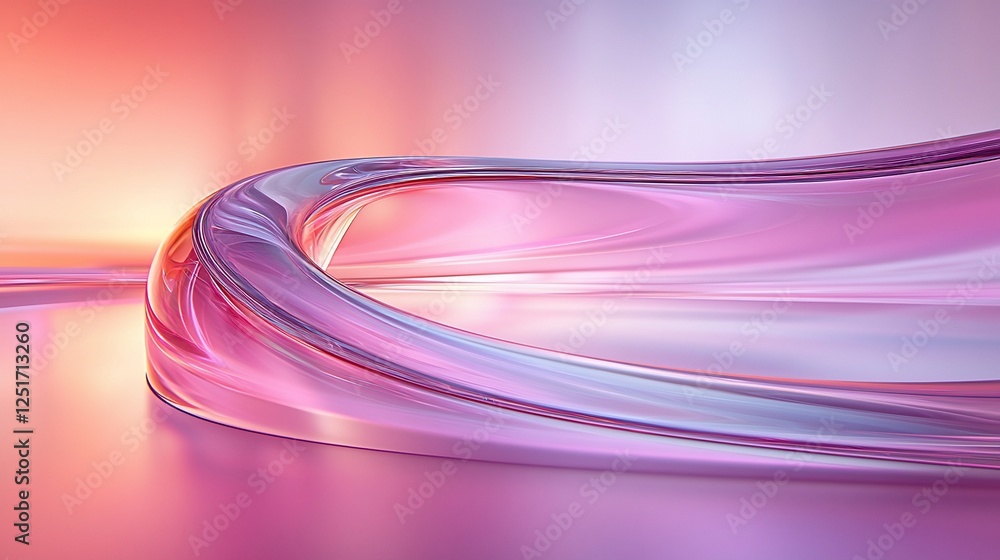 Abstract flowing glass curves in soft pink and purple tones Abstract flowing glass curves in soft pink and purple tones