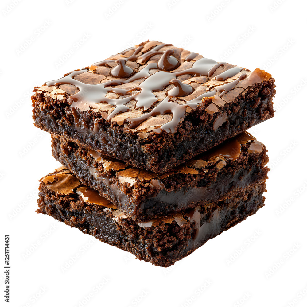 Caramel Brownie Mix Stack of Brownies Isolated on Transparent Background Caramel Brownie Mix Stack of Brownies Isolated on Transparent Background