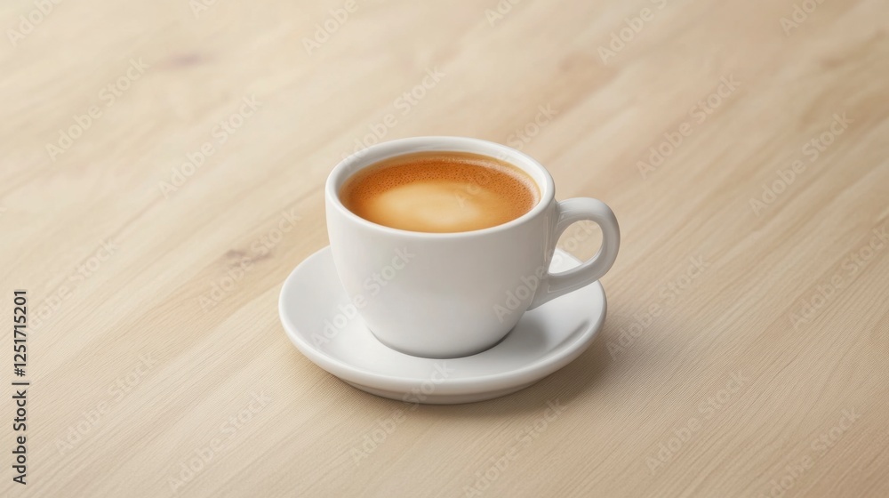 A freshly brewed flat white with a rich espresso base and velvety steamed milk, served in a classic white cup on a light wooden table A freshly brewed flat white with a rich espresso base and velvety steamed milk, served in a classic white cup on a light wooden table