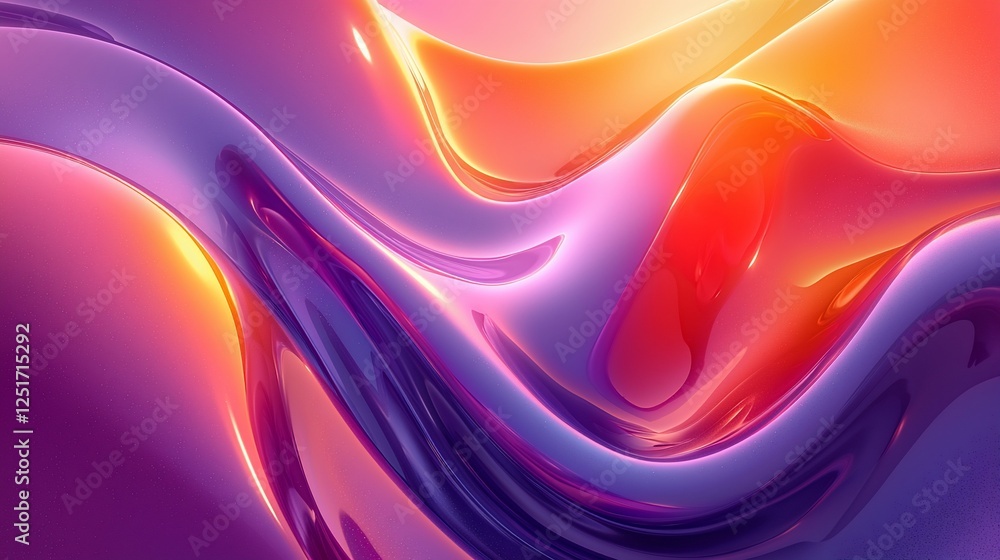 Fototapeta premium Abstract fluid forms in vibrant colors