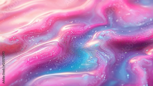 Abstract fluid paint swirls in pink and blue. Colorful textured background. Stock image for design elements photo