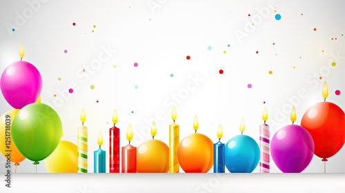 Vibrant Birthday Celebrations with Candles and Balloons