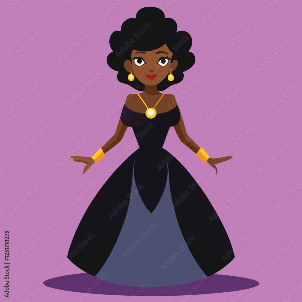 Fototapeta premium Portrait of an black girl vector illustration