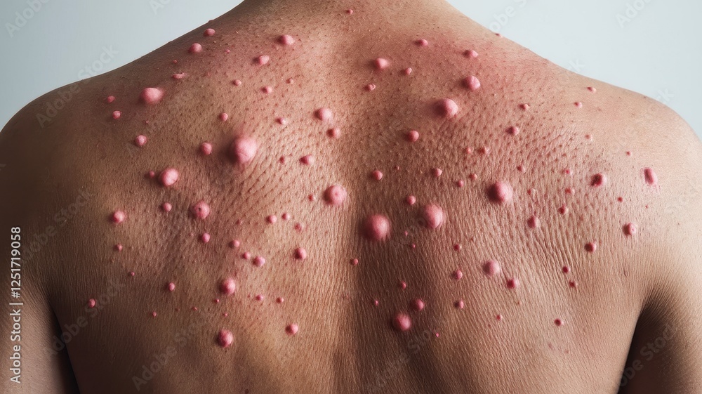 Fototapeta premium Medical Image: Analyzing Skin Lesions on a Person's Back