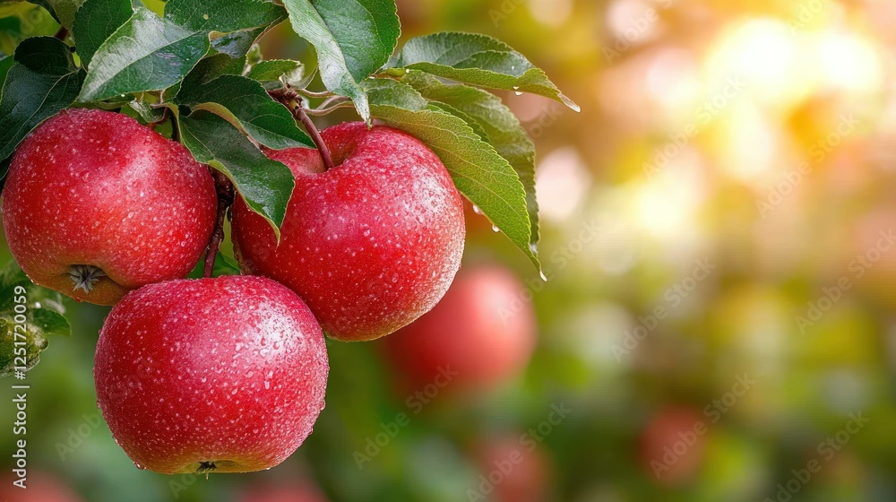 Orchard Sunlight Ripe Red Apples Harvest Orchard Sunlight Ripe Red Apples Harvest